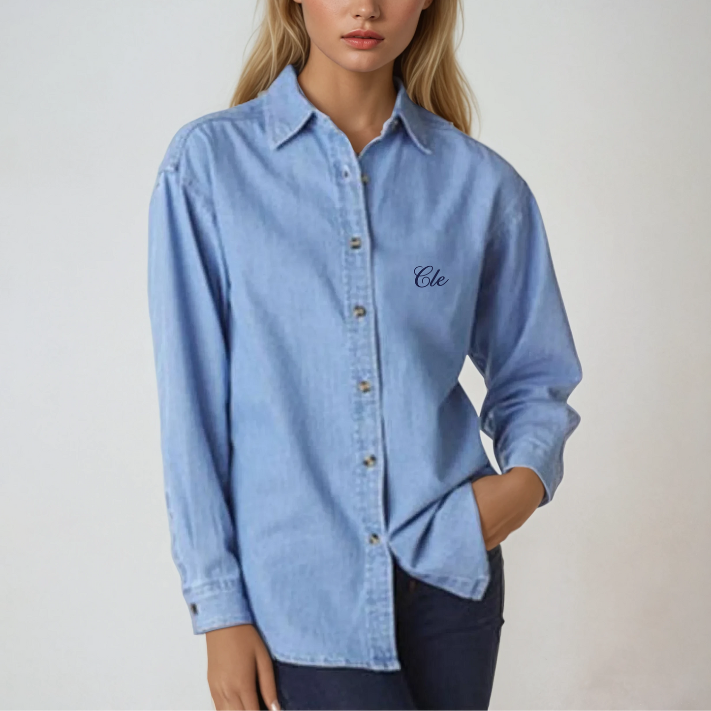 Cle Denim Button-Down Shirt