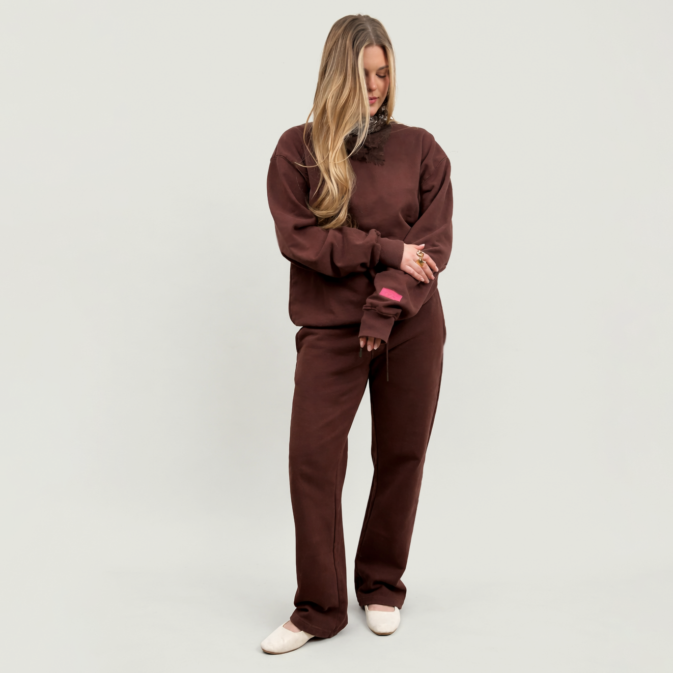 Made In The Land Wide Leg Sweats - Chocolate