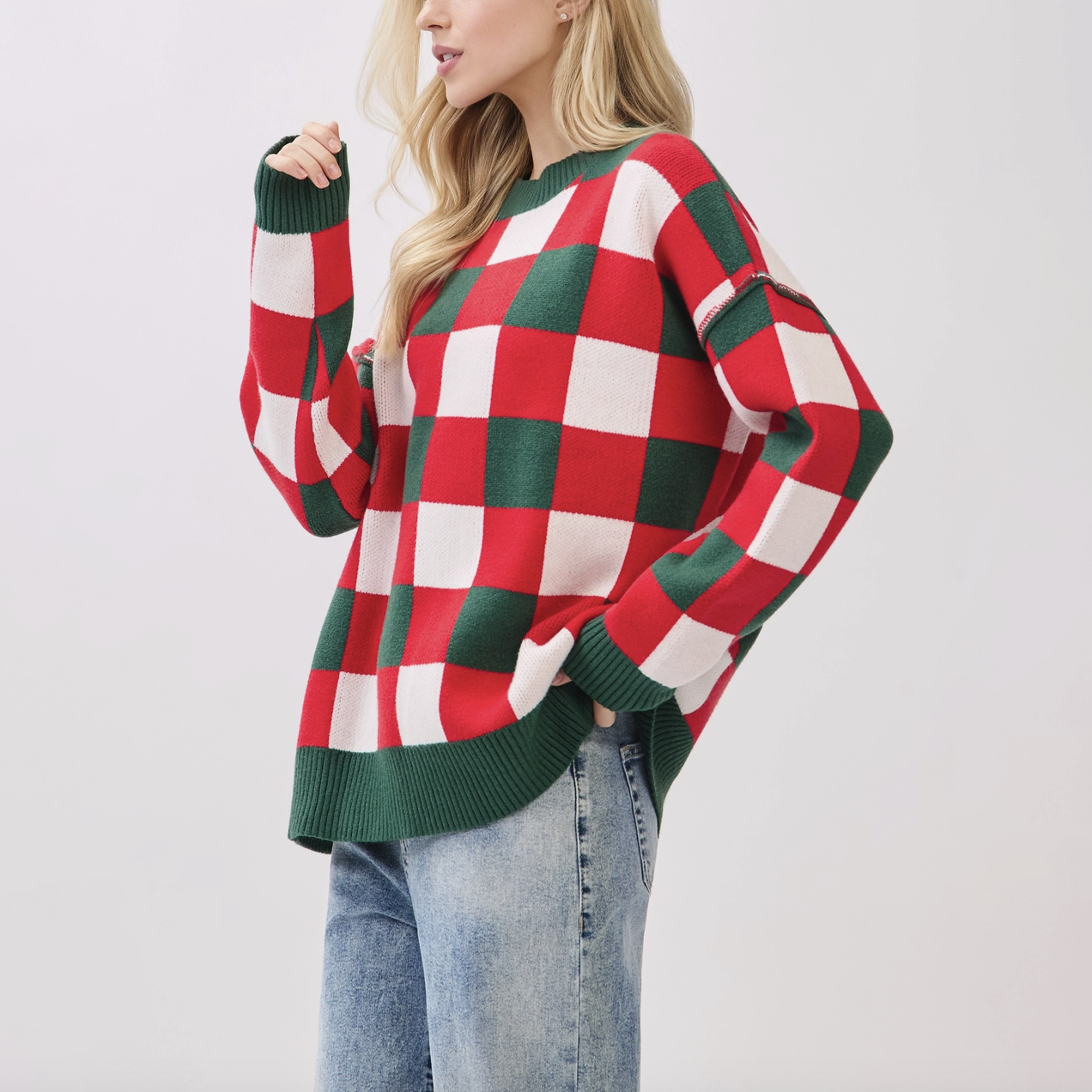 CLE Checkered Christmas Sweater