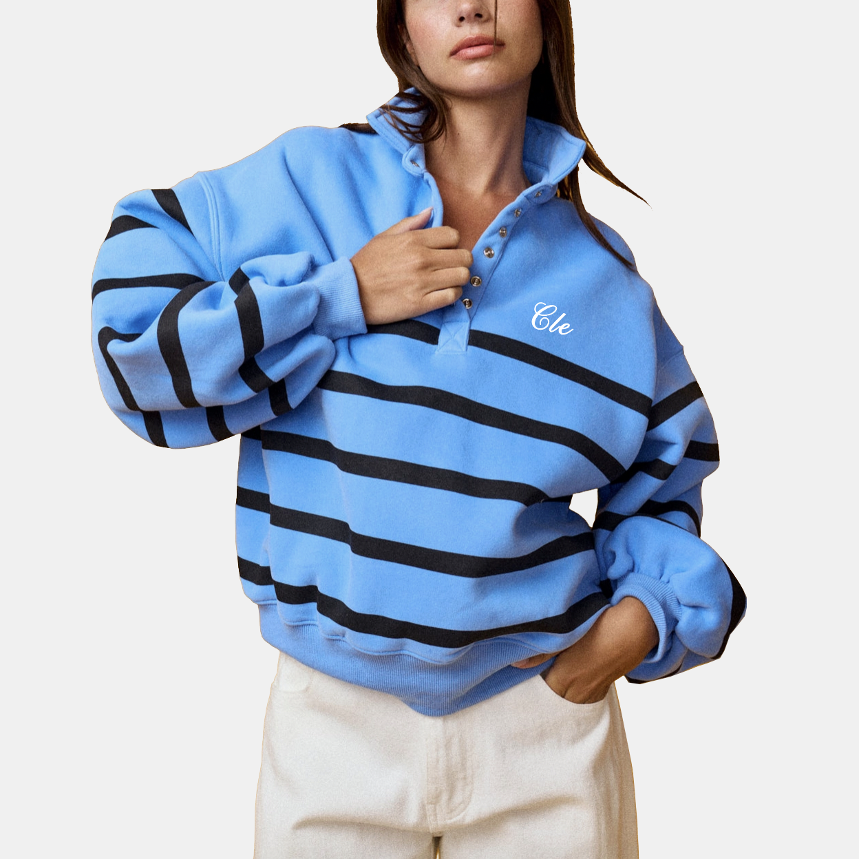 Cleveland Striped Pullover - Blue Dusk