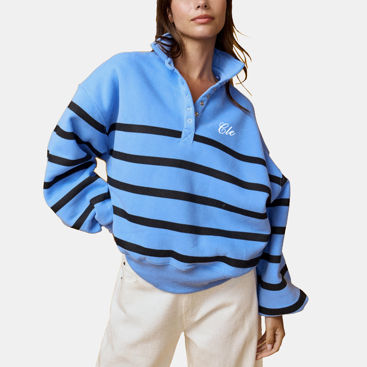 Cleveland Striped Pullover - Blue Dusk