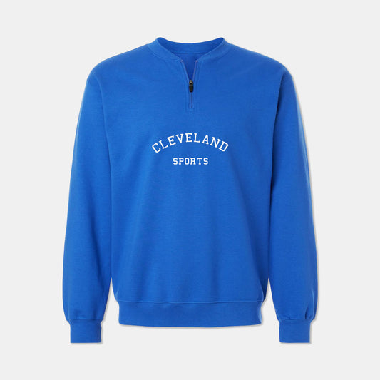 Cleveland Sports Quarter Zip Crewneck - Royal
