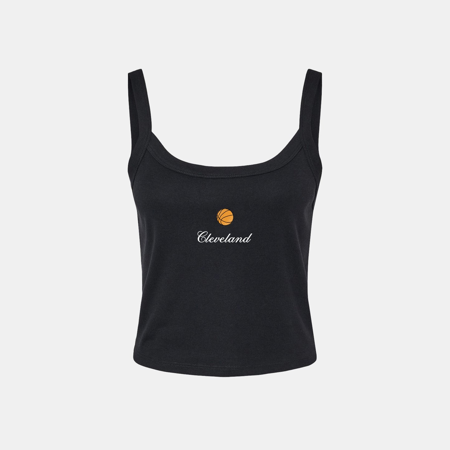 Cleveland Basketball Embroidered Cropped Tank - Black