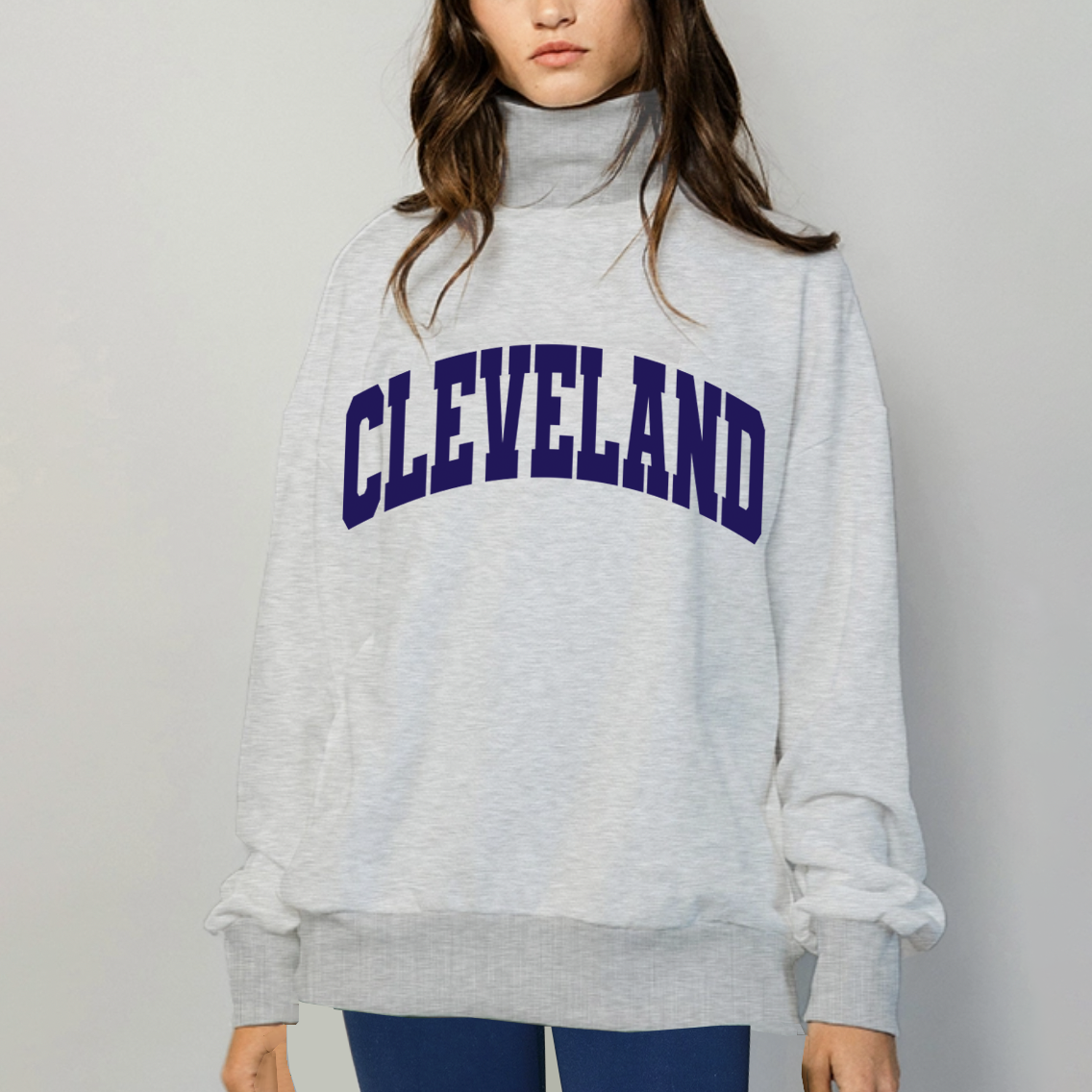 Cleveland Mock Neck Sweatshirt - Gray