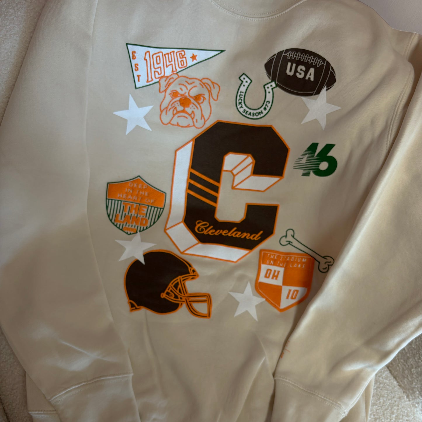 Cleveland Varsity Crewneck - Sand