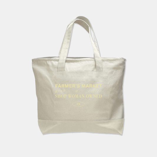 Farmer's Market Zippered Tote