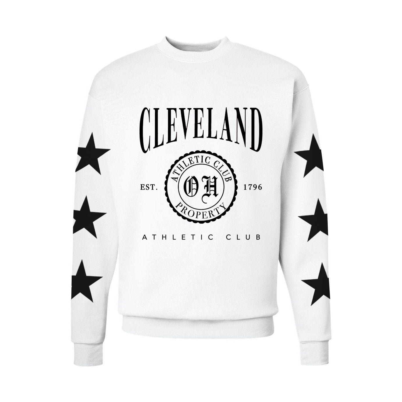 Property of Cleveland Athletic Club Crewneck Sweatshirt with Stars