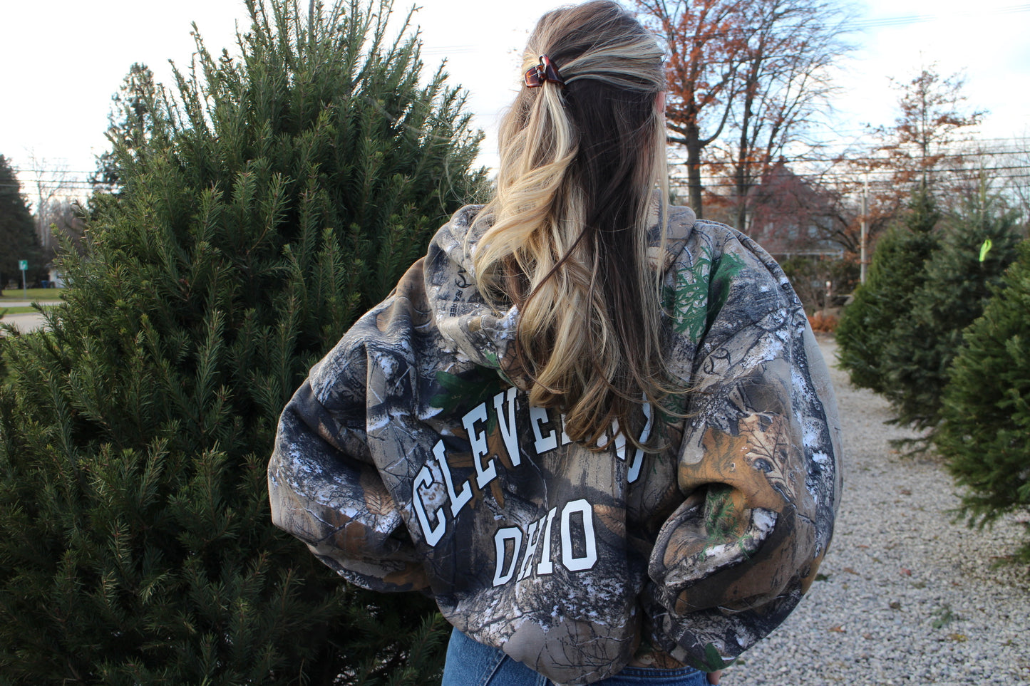 Cleveland Ohio Oversized Camo Hoodie