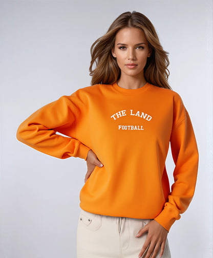 The Land Football Embroidered Crewneck - Light Orange