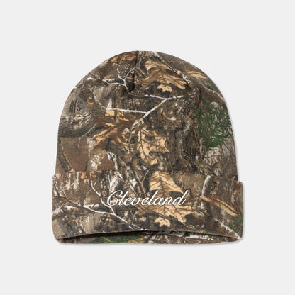 Cleveland Embroidered Beanie - Brown Camo