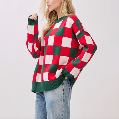 CLE Checkered Christmas Sweater
