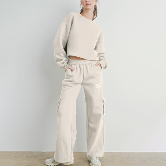 Cle Embroidered Cargo Sweatpants