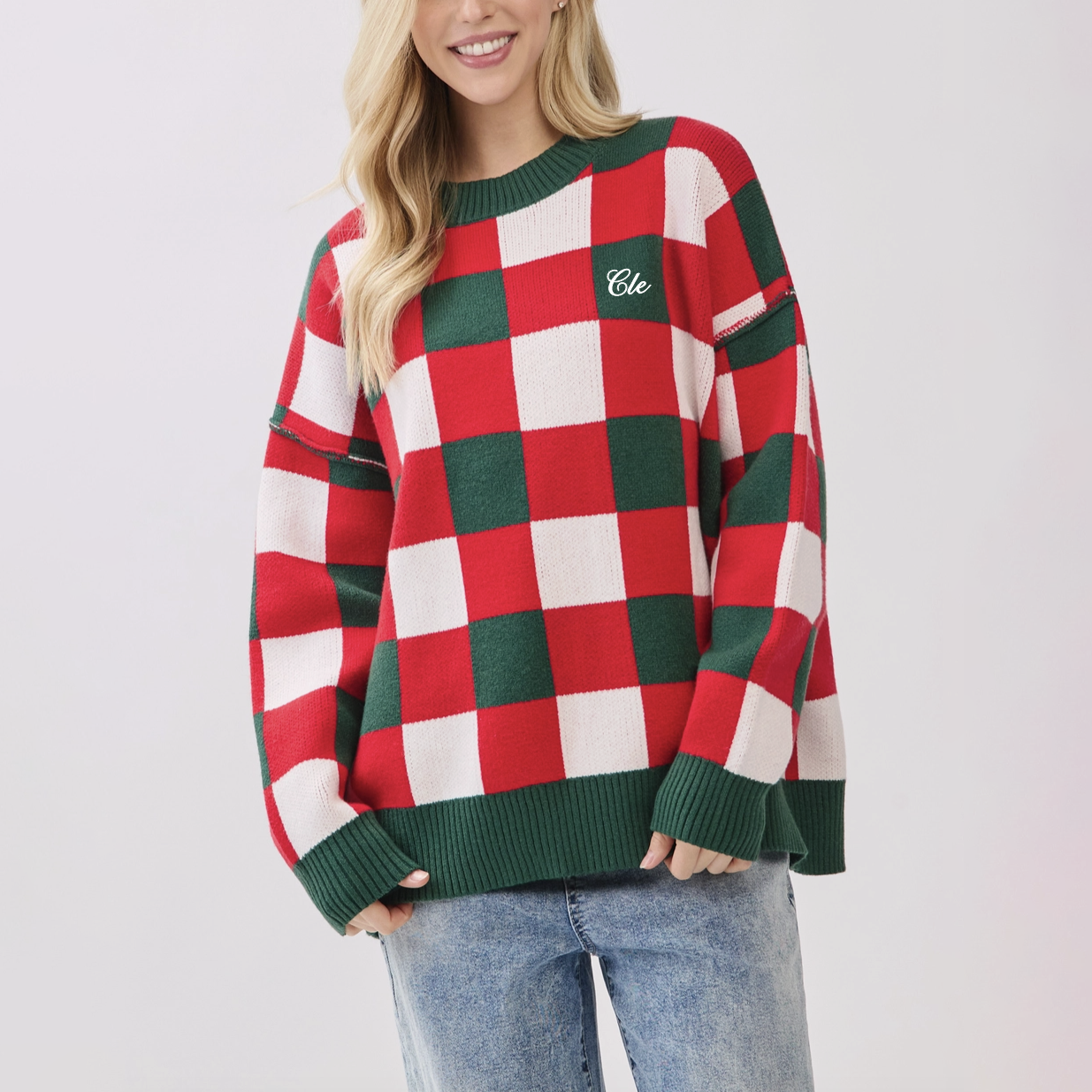 CLE Checkered Christmas Sweater