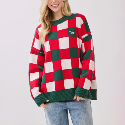 CLE Checkered Christmas Sweater