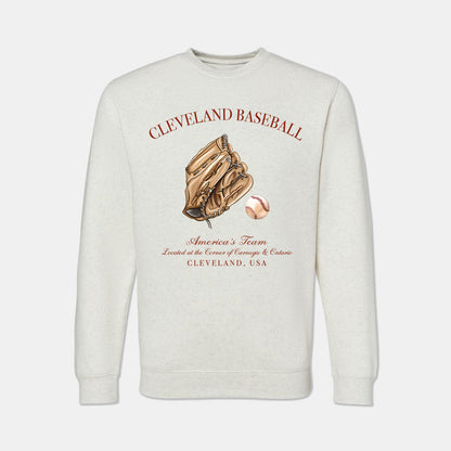 Cleveland Baseball America's Team Crewneck - Natural Heather