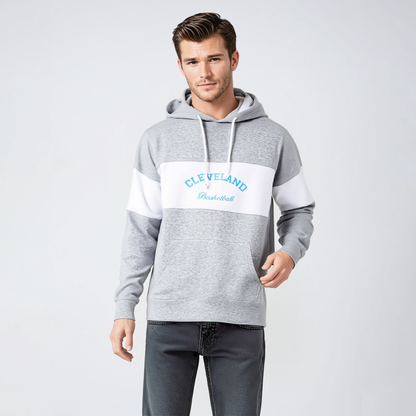 Cleveland Basketball Colorblock Hoodie - Gray/White