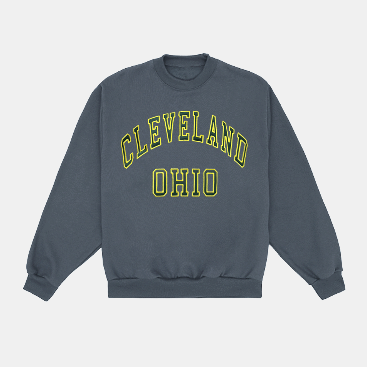 Cleveland Ohio Fabric Crewneck - Vintage Navy/Forest