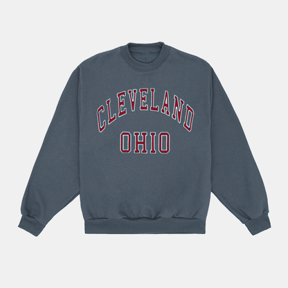 Cleveland Ohio Fabric Crewneck - Vintage Navy/Maroon