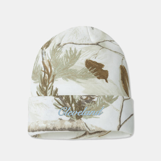 Cleveland Embroidered Beanie - White Camo