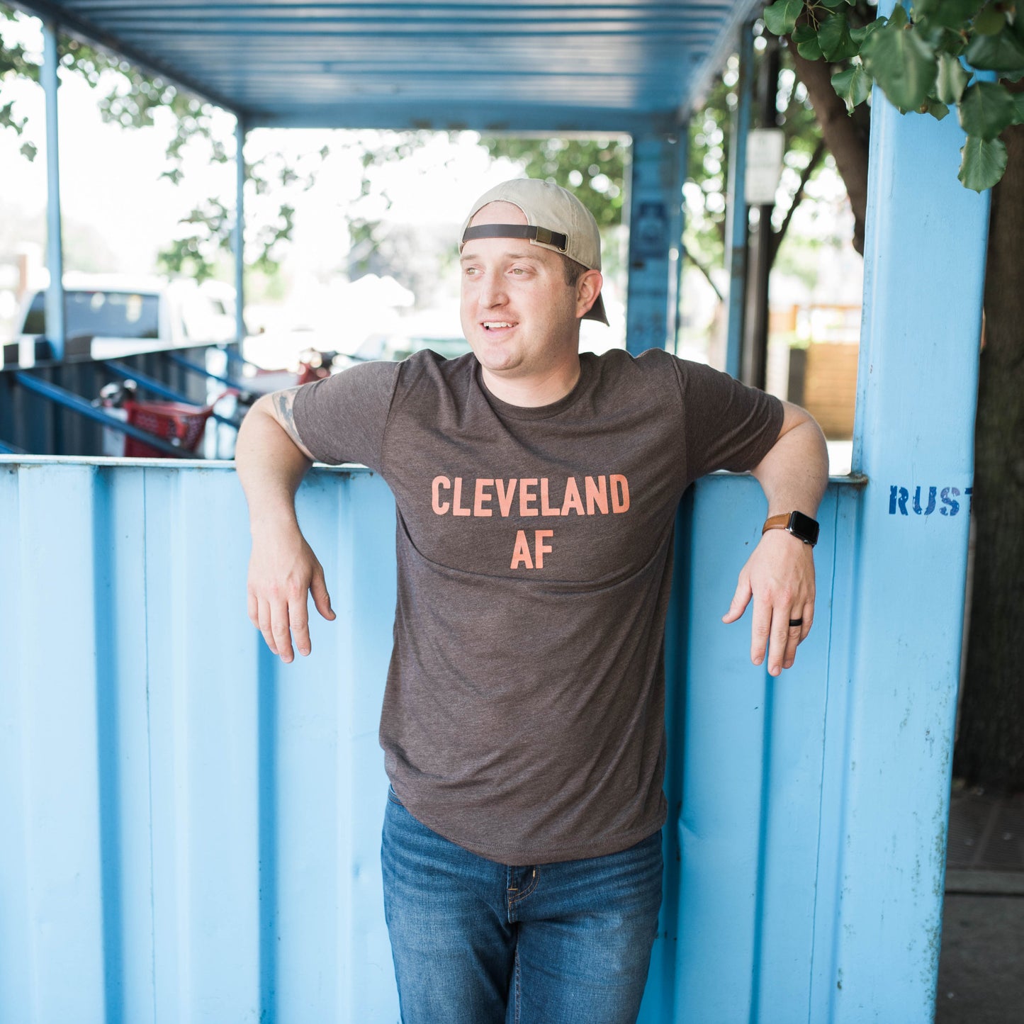 Cleveland AF T-shirt - Heather Brown