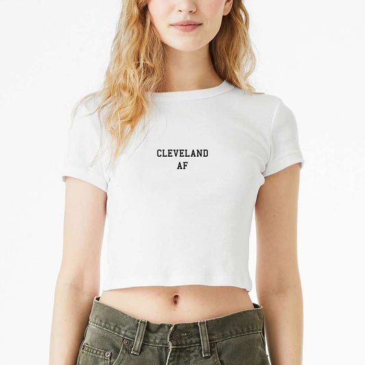 Cleveland AF Embroidered Cropped T-shirt