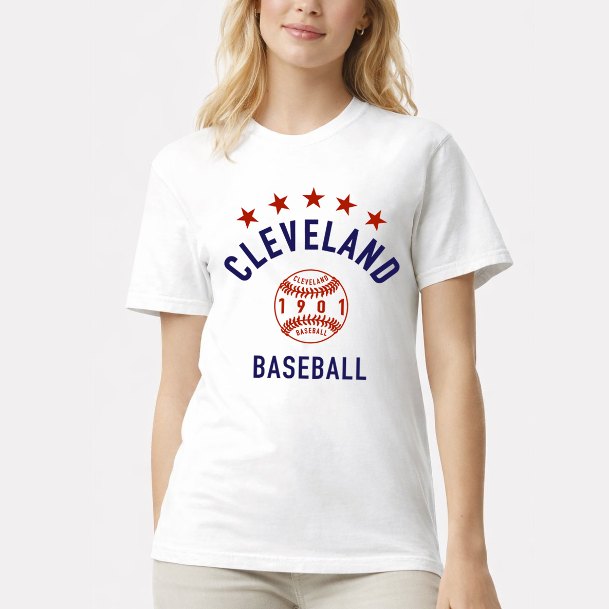 Cleveland Baseball with Stars T-shirt