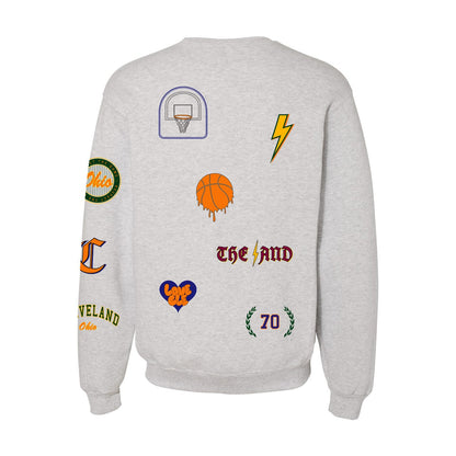 Basketball Icons Heavy Fleece Crewneck - Ash