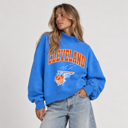 Cleveland Swish Mockneck - Full Court Blue