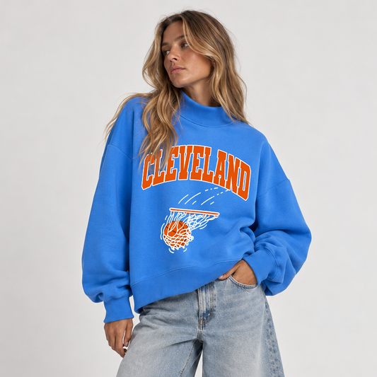Cleveland Swish Mockneck - Full Court Blue