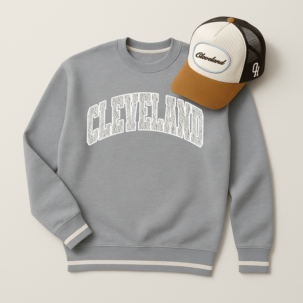 Cleveland Gift Pack - Chenille Sweatshirt + Trucker Hat