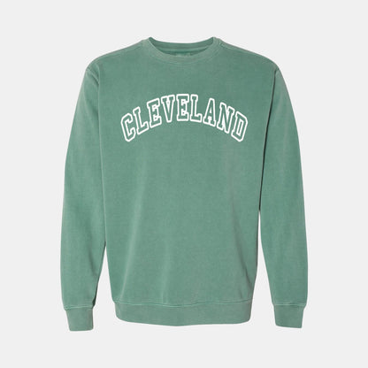 Cleveland College-Style Garment-Dyed Crewneck