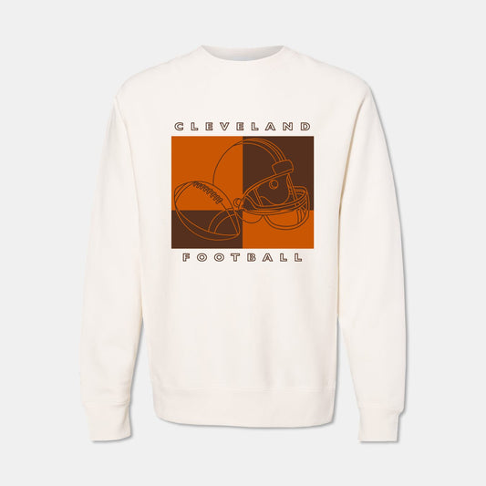 Cleveland Football Colorblock Crewneck Sweatshirt - Bone