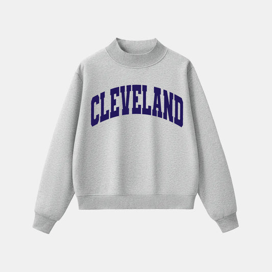 Cleveland Mock Neck Sweatshirt - Gray