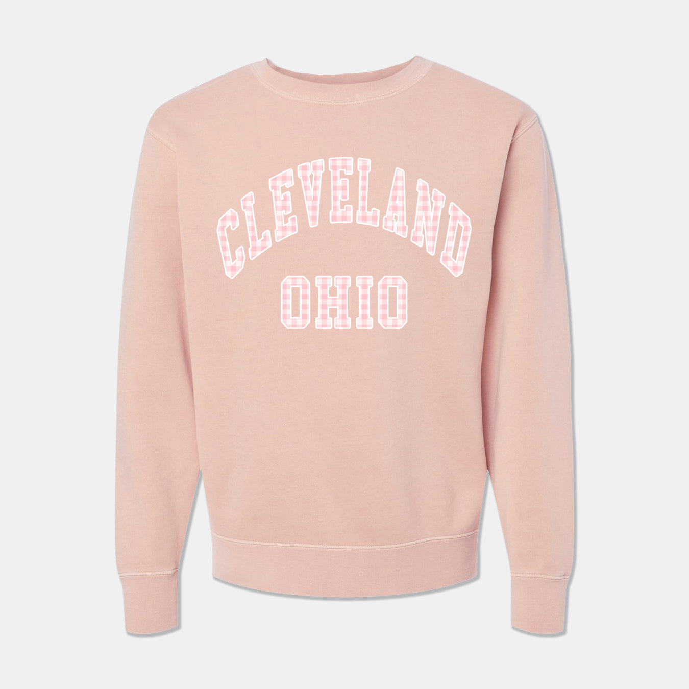 Cleveland Ohio Plaid Sweatshirt - Dusty Pink