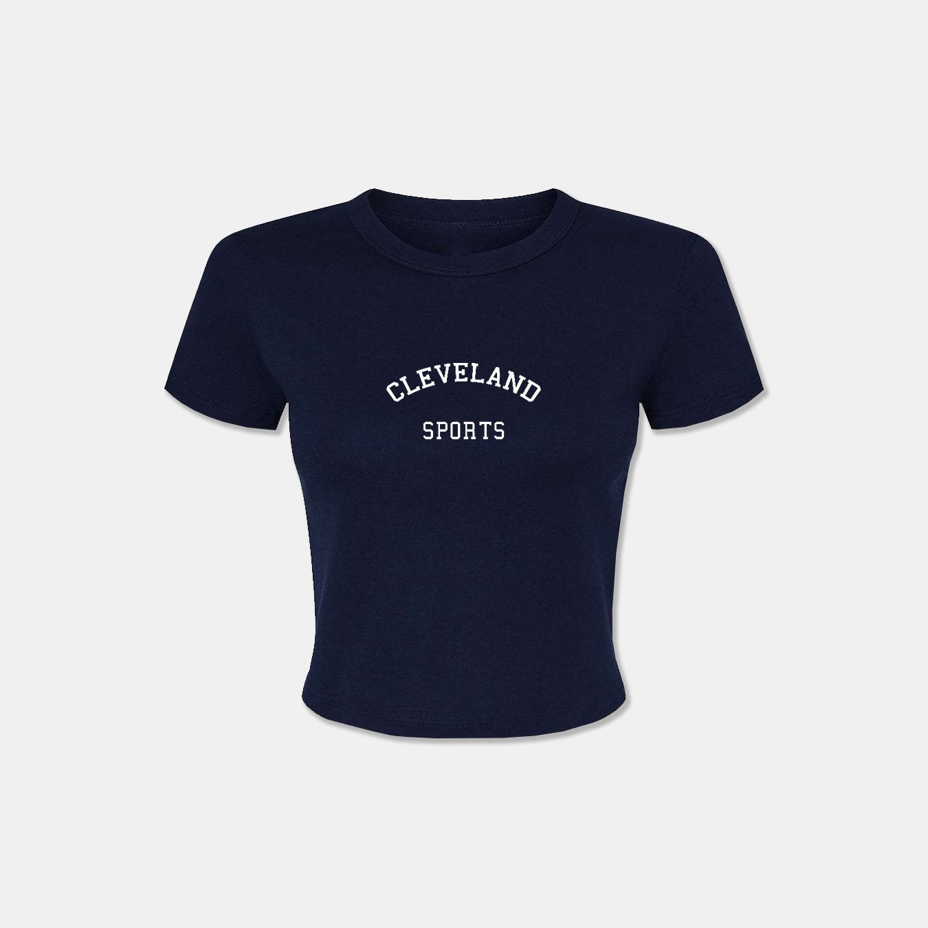 Cleveland Sports Embroidered Cropped T-shirt - Navy