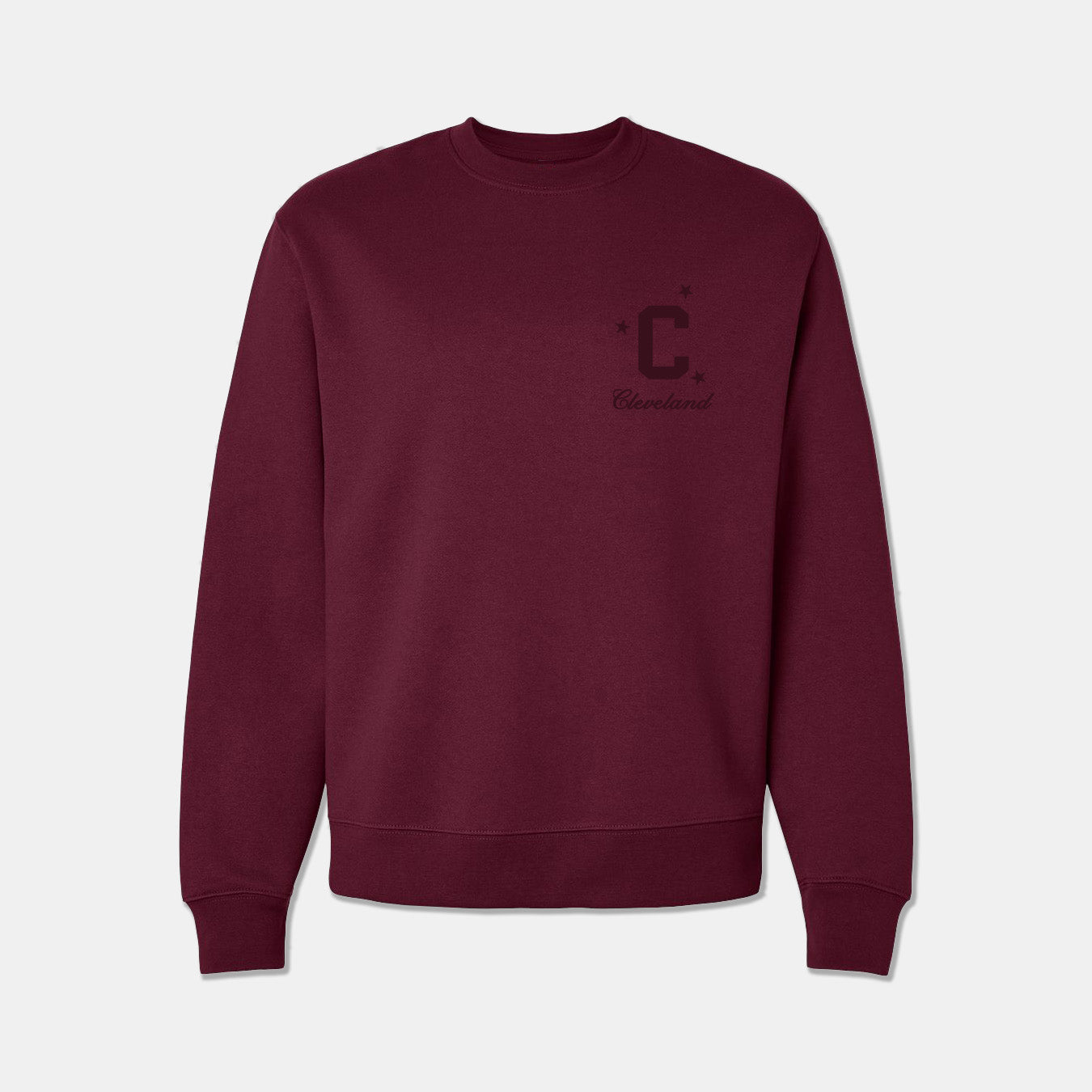 Cleveland Embroidered Crewneck - Wine