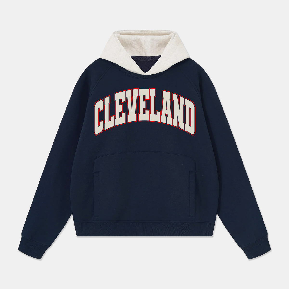Cleveland Two-Tone Varsity Hoodie - Navy