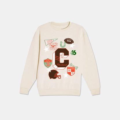 Cleveland Varsity Crewneck - Sand