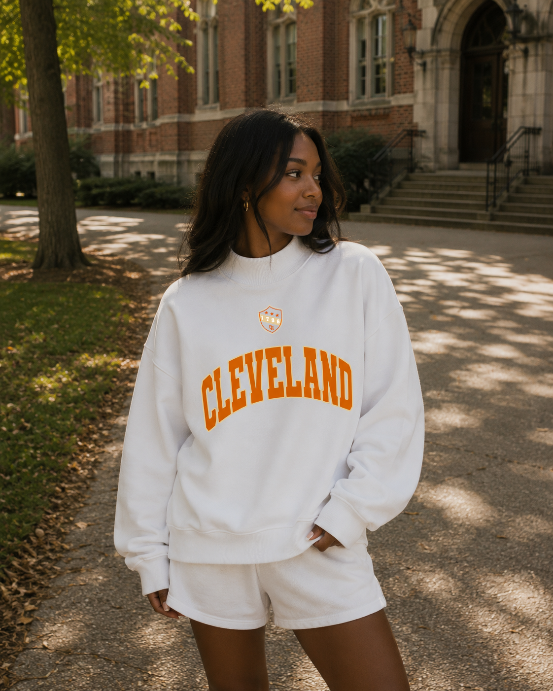 Cleveland Varsity Crest Mockneck Sweatshirt