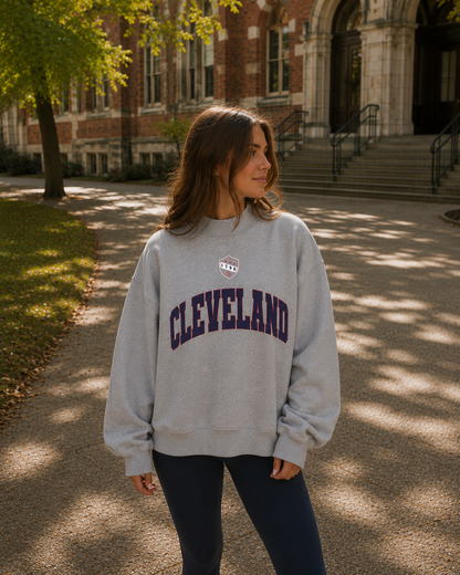 Cleveland Varsity Crest Mockneck Sweatshirt