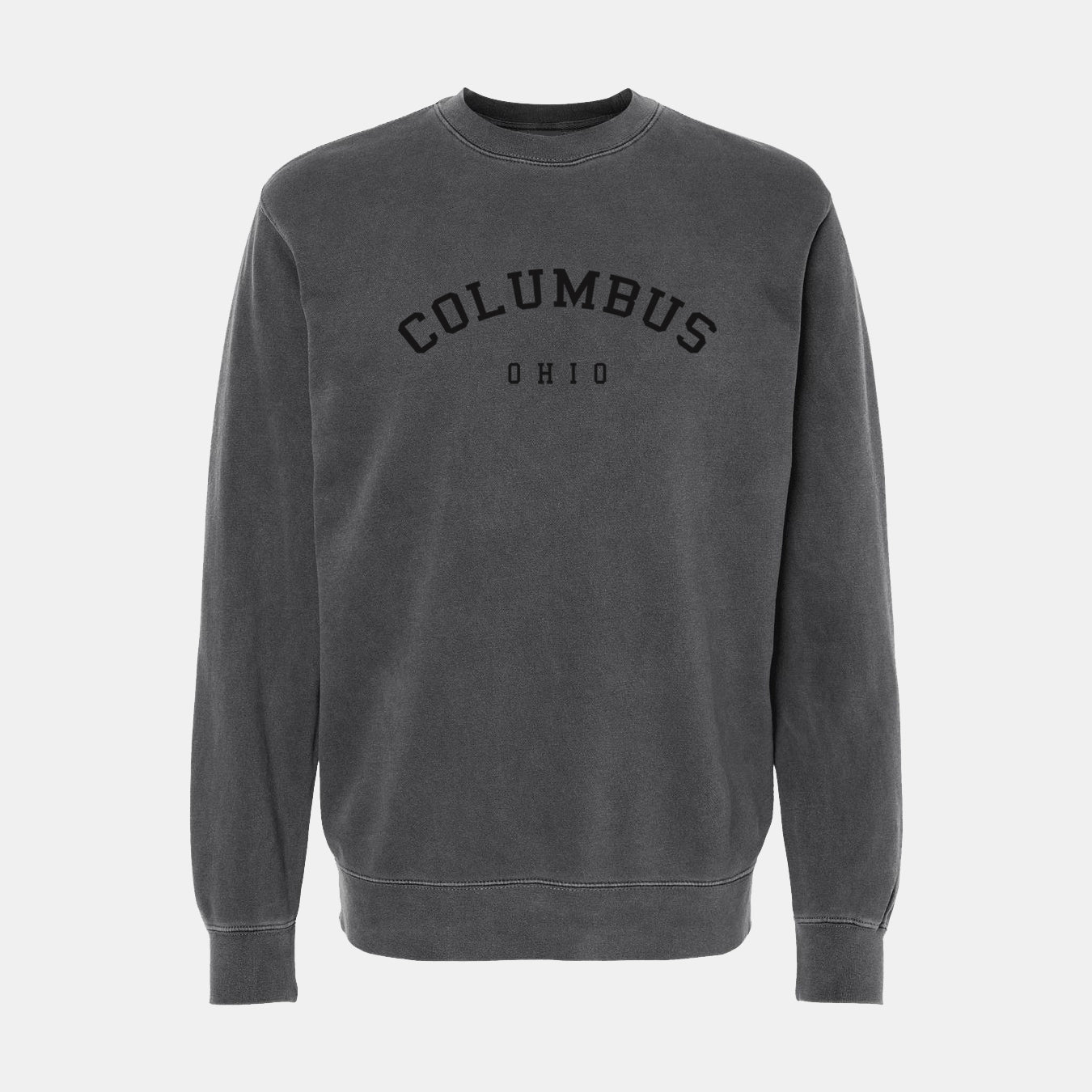 Columbus Ohio Embroidered Crewneck - Vintage Black