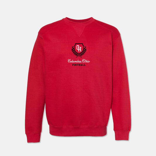 Columbus Ohio Football Crewneck - Red