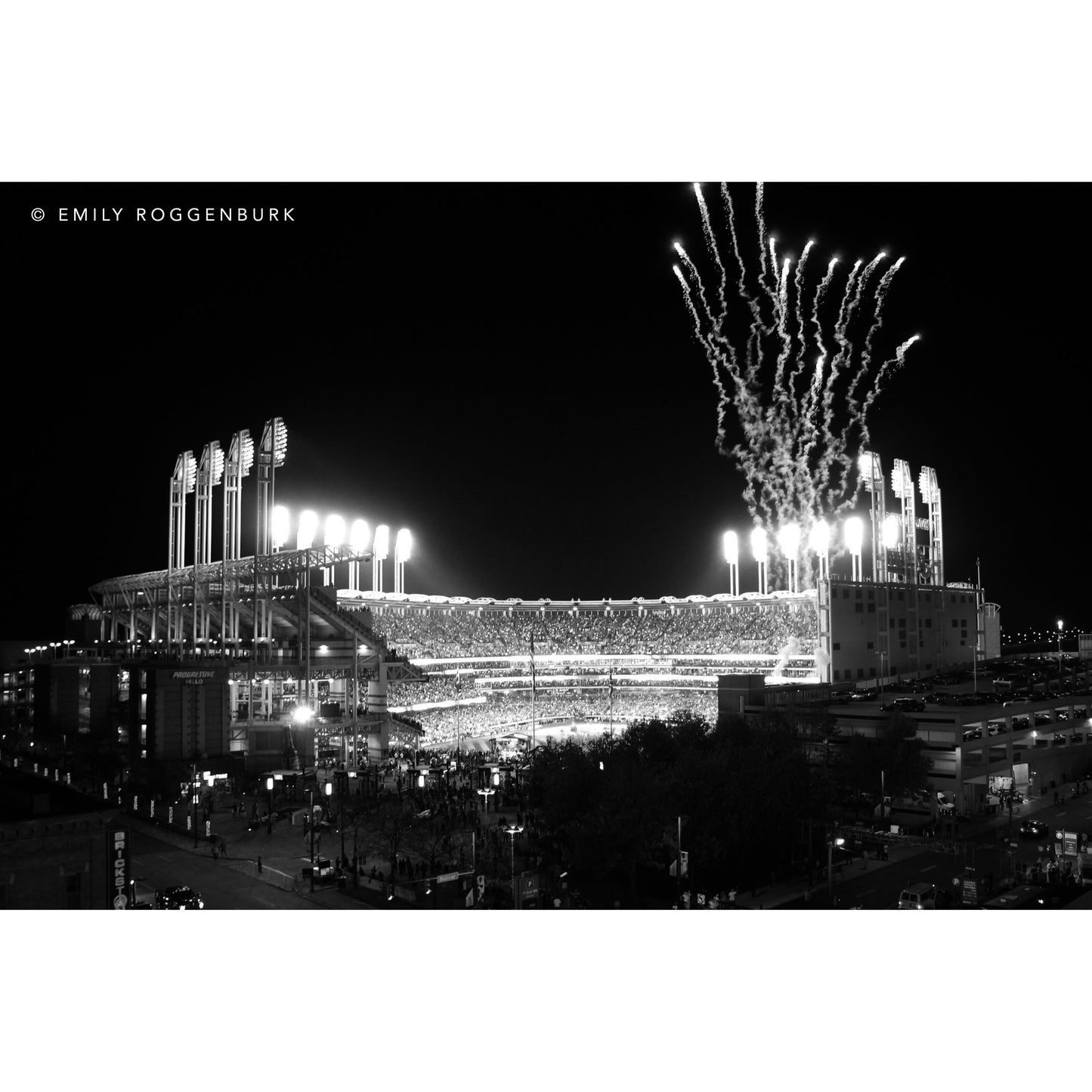 National Anthem at Game 7 of the 2016 World Series (Black & White)