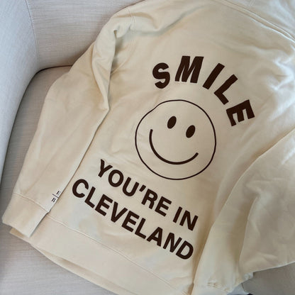 Smile You're In Cleveland Hoodie - Bone