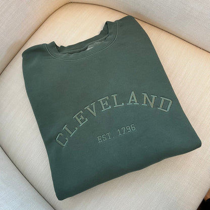 Cleveland Est. 1796 Embroidered Crewneck