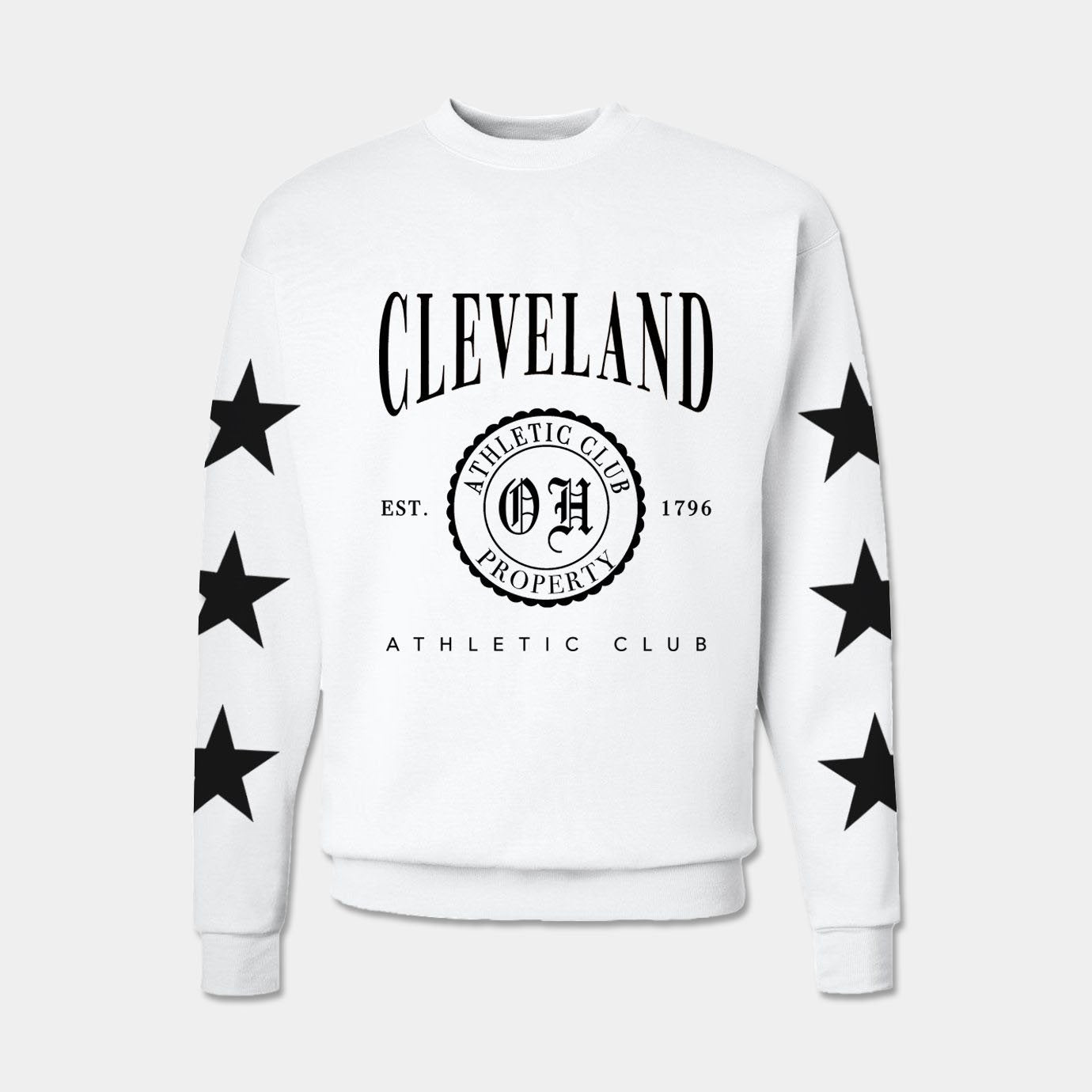 Property of Cleveland Athletic Club Crewneck Sweatshirt with Stars