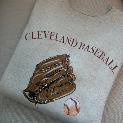 Cleveland Baseball America's Team Crewneck - Natural Heather