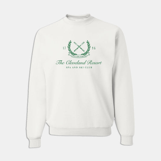 The Cleveland Resort Embroidered Crewneck - White