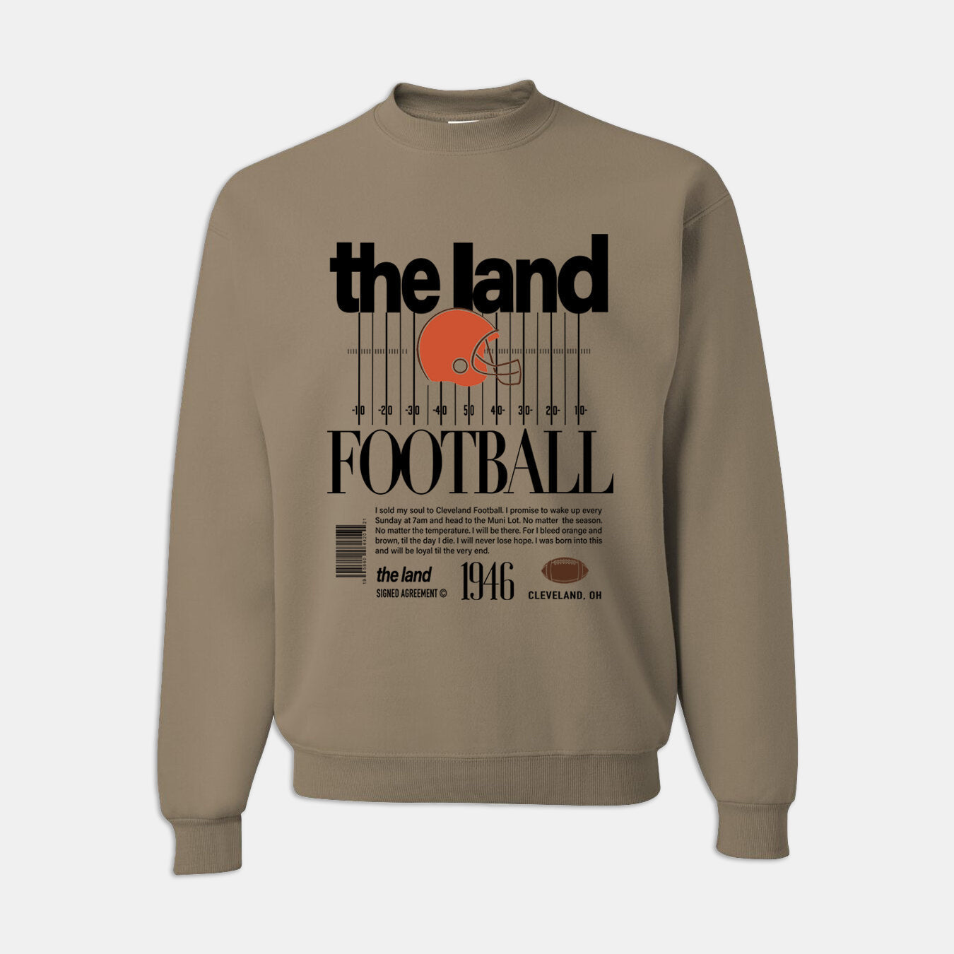 The Land Football Agreement Crewneck Sweatshirt - Khaki