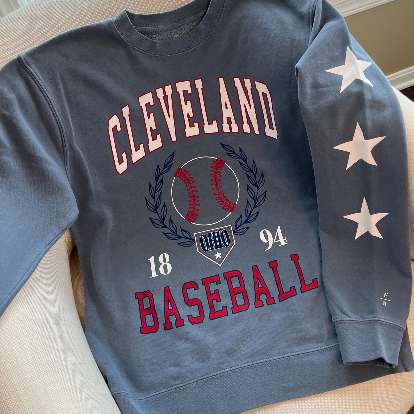 Cleveland Baseball Est. 1894 Crewneck Sweatshirt with Stars